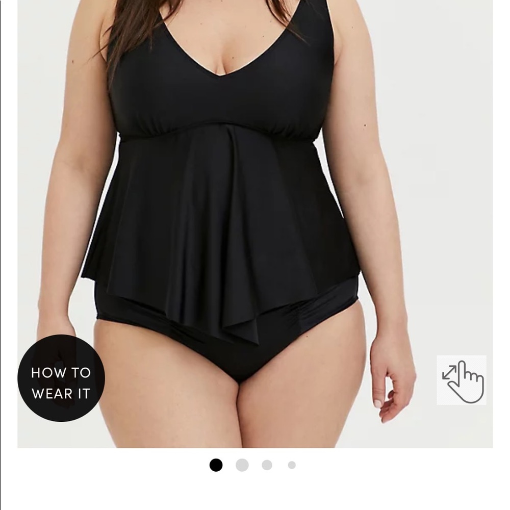 Torrid black tankini TOP ONLY